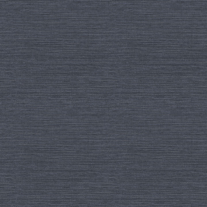 Miya Dark Blue Faux Grasscloth Wallpaper