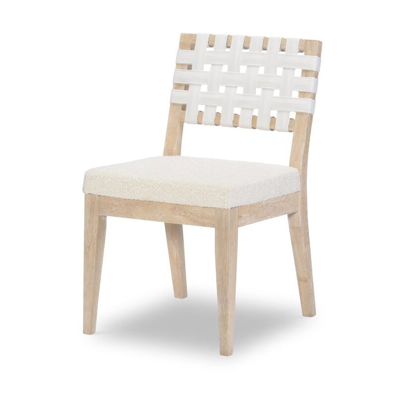 Legacy Classic Woven Strap Back Side Chair with Upholstered Seat - 19 Seat Height - KD Design