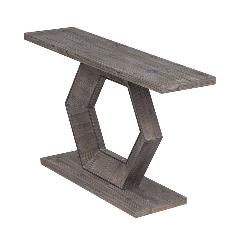 Merax Modern Entryway Table with Hollow Hexagon Leg Structure