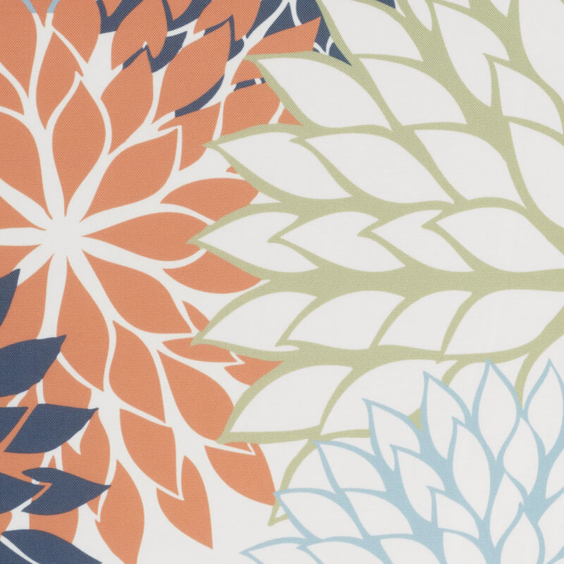 HomeRoots 20" Orange Green and Blue Floral Indoor Outdoor Throw Pillow image number 2
