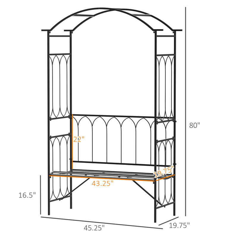 Hivvago 2-Person Garden Bench with Trellis Arch for Vines image number 2