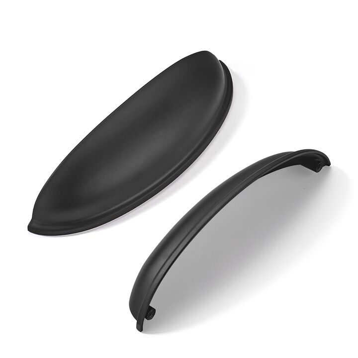 khtumeware 5 Pack 3"" Drawer Pulls Matte Black Cabinet Cup Pulls Kitchen Hardware Cabinet Handles Drawer Handles Knobs 3 inch Ho