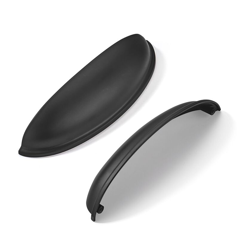 khtumeware 5 Pack 3"" Drawer Pulls Matte Black Cabinet Cup Pulls Kitchen Hardware Cabinet Handles Drawer Handles Knobs 3 inch Ho