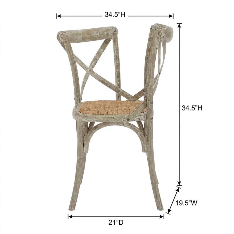 Wooden Dining Side Chairs for Dining Room, Natural, Set of 4 image number 3