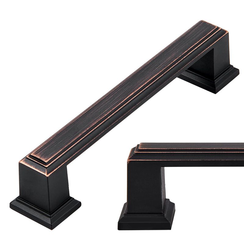 YCSJ Long Cabinet Handles - 10 Pack (3-3/4 Inch), Oil Rubbed Bronze Cabinet Handles for Decorative Drawer Pulls, Bathroom Cabine