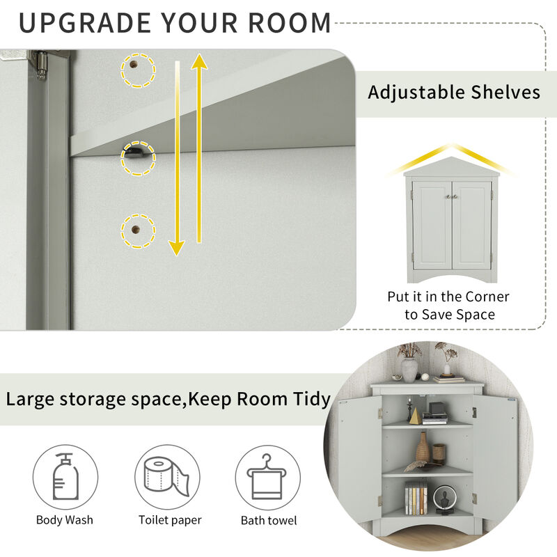 Folreb Triangle Bathroom Storage Cabinet image number 6