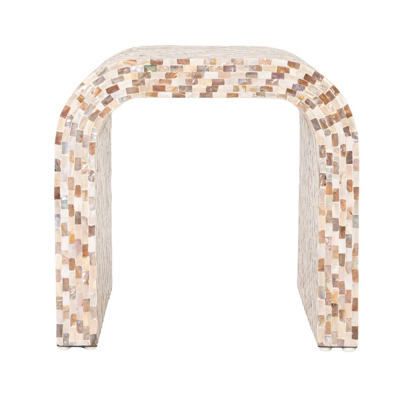 Mother of Pearl Waterfall End Table, Brown image number 4