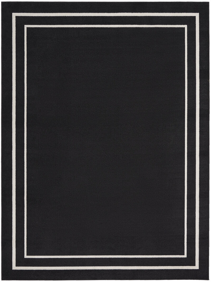 Nourison Essentials NRE02 Black/Ivory 9' x 12' Rug