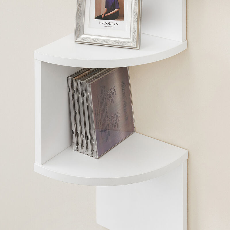 5-Tier Wall Mounted Corner Shelf for Space-Saving Storage and Display