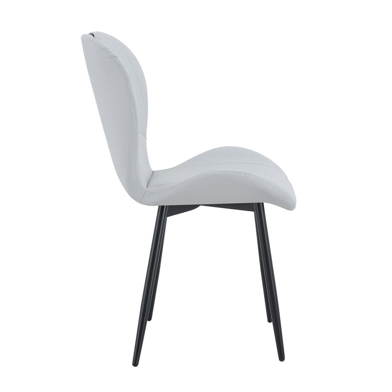 Whisen Set of 4 Upholstered Dining Chairs with Metal Handle, Fabric & Metal Frame, Ergonomic Accent Chairs for Dining Room, Living Room, Office image number 7