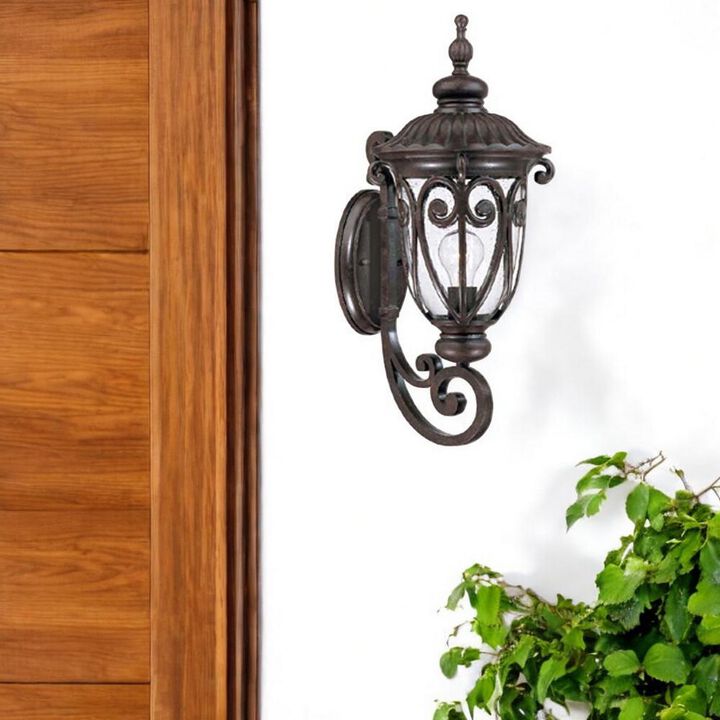 Hivvago Naples 1-Light Marbelized Mahogany Wall Light