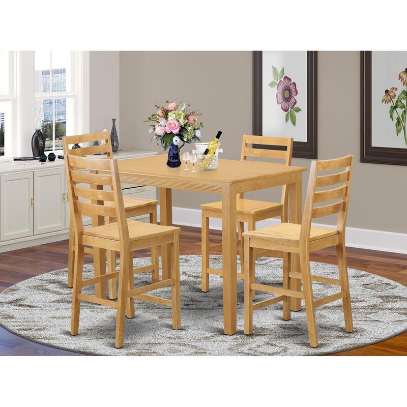 5 PC counter height pub set-pub Table and 4 Kitchen Chairs.