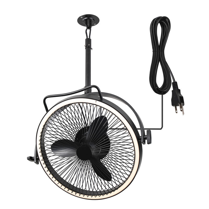 20 in. Matte Black Dual Hanging Rotatable LED Ceiling Fan with Light and Remote