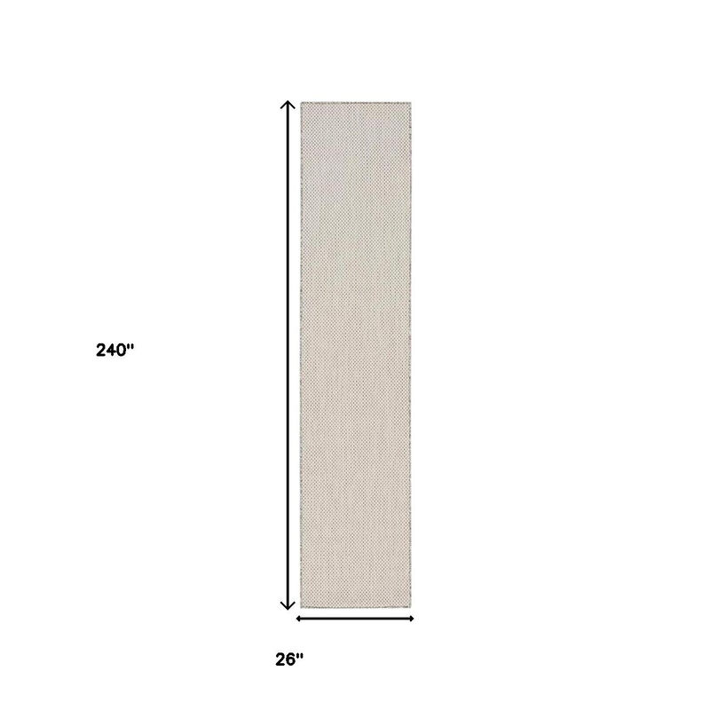 HomeRoots 20' Ivory And Silver Geometric Indoor Outdoor Runner Rug image number 3