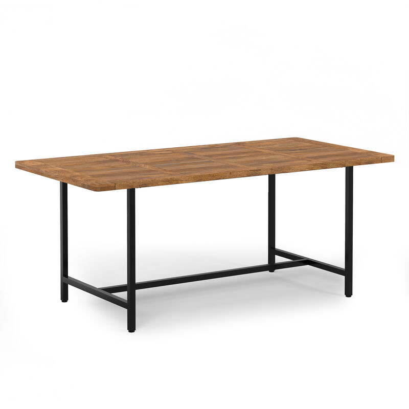Campbell 72 inch x 36 inch Rectangle Modern Industrial Dining Table in Burnt Wax
