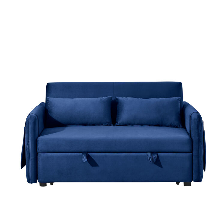 Merax Modern Convertible Sofa Bed with 2 Detachable Arm Pockets