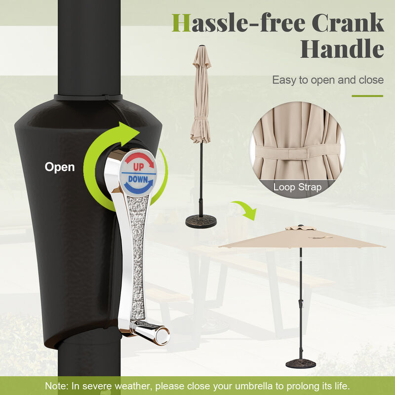 6-Piece Patio Dining Set with Umbrella and Secure Base