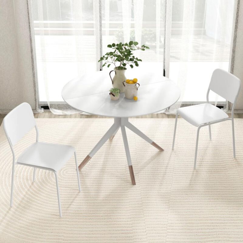 Hivvago Modern Dining Chairs Set of 4 with Tilted Backrest and Sturdy Metal Legs