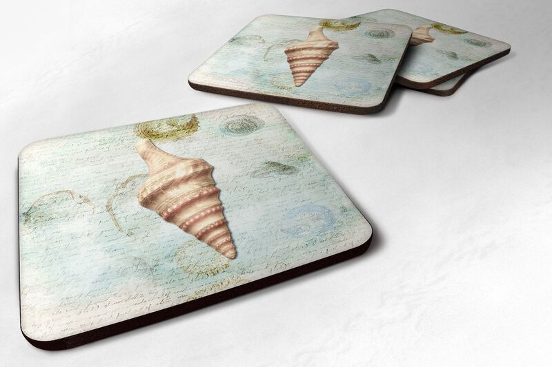 Caroline's Treasures SB3049FC Shells Foam Coasters (Set of 4), 3.5 H x 3.5 W, Multicolor image number 0