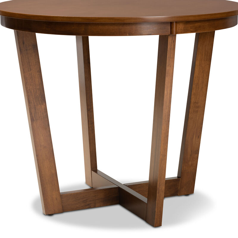 Baxton Studio Alayna Modern Dark Brown Finished 35 Inch Wide Round Wood Dining Table