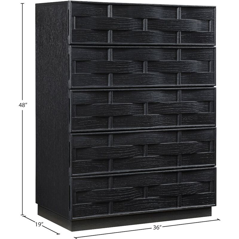 Meridian Furniture Weave Black Chest