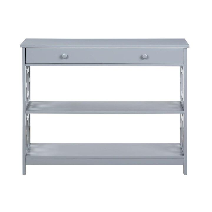 Convenience Concepts Town Square 1 Drawer Console Table, Gray