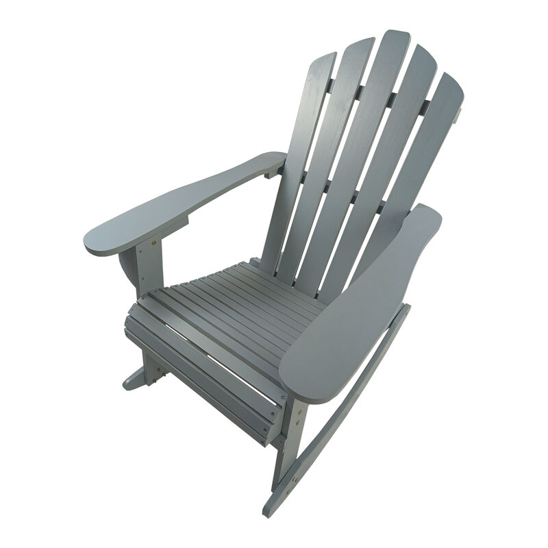 Streamdale Reclining Wooden Outdoor Rocking Adirondack Chair, Walnut image number 2