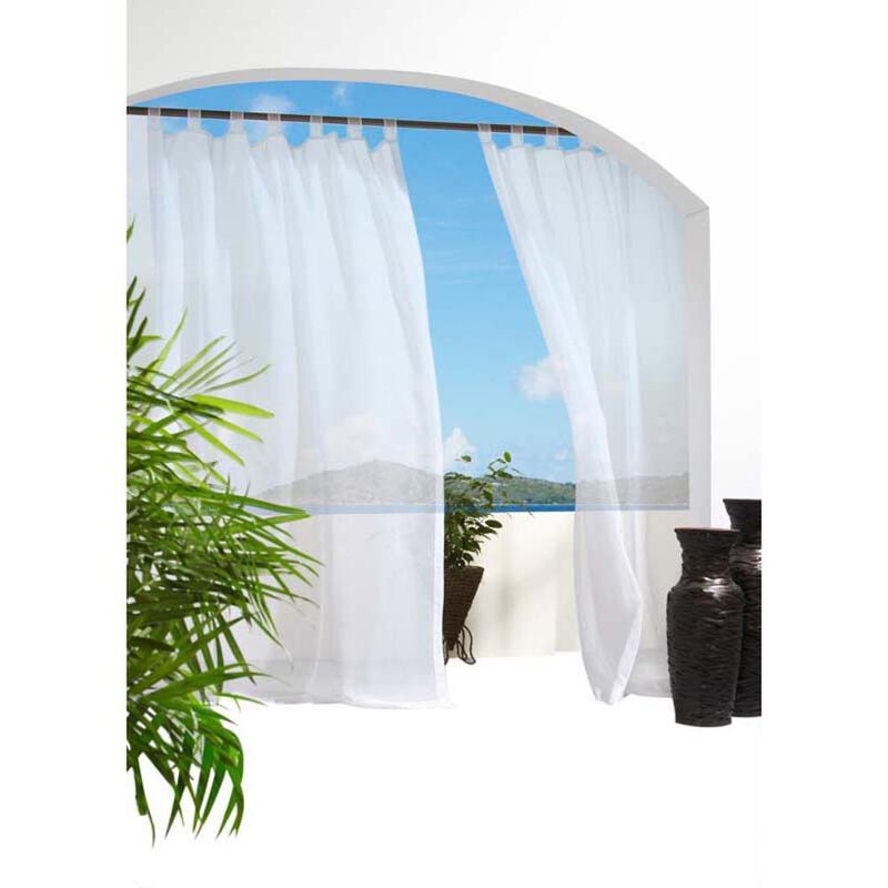 Commonwealth Outdoor Decor Escape Voile Hook and Loop Tab Curtain Panel - 54x84" - White image number 1