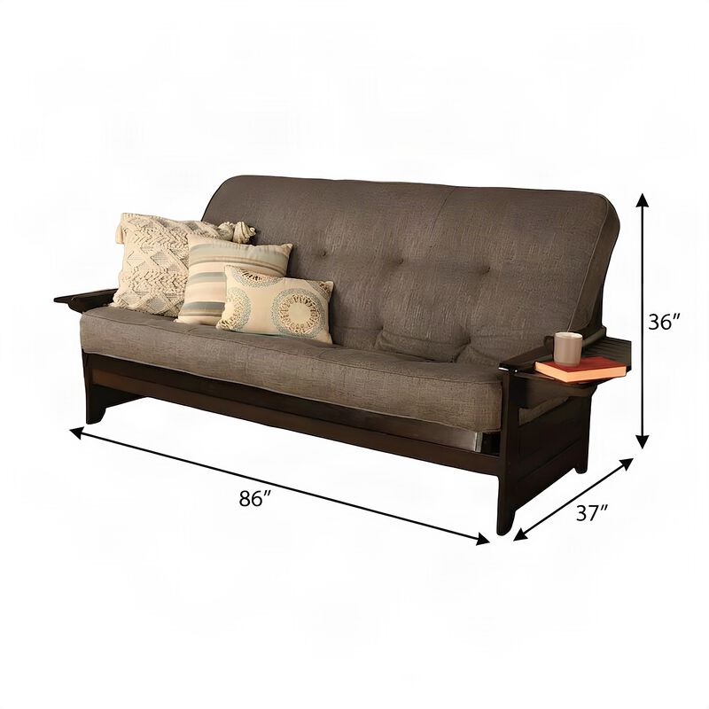 Phoenix Frame Queen-Espresso Finish-Linen Cocoa Mattress image number 7