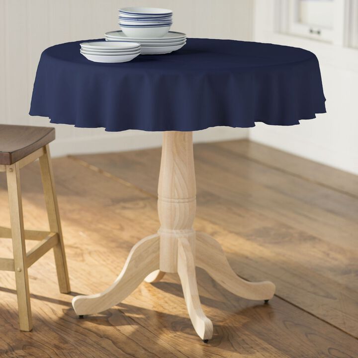 Polyester Poplin Round Tablecloth 51 Inch Dining Table Cover