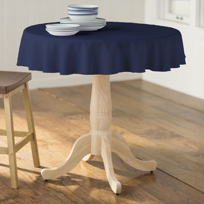 Polyester Poplin Round Tablecloth 51 Inch Dining Table Cover image number 1