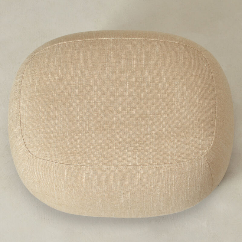 KINWELL Linen Blend Upholstered Ottoman Footrest, Textured Weave Entryway Footstool image number 3