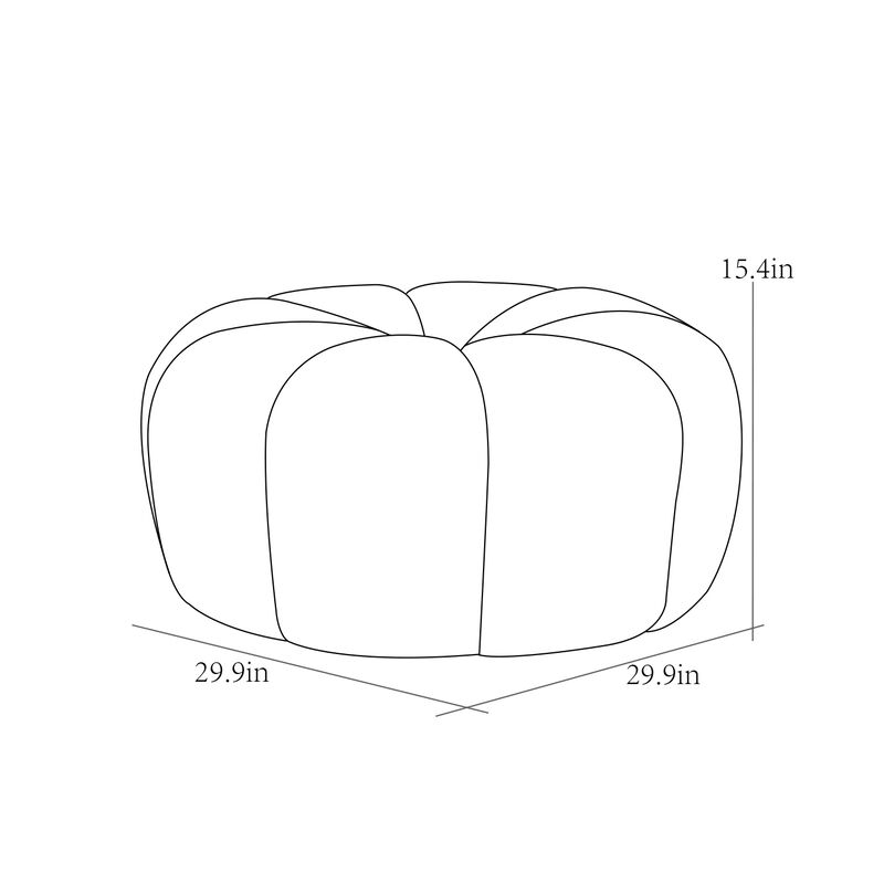 Pasargad Home Noho Pompeii Boucle Ottoman, Cream