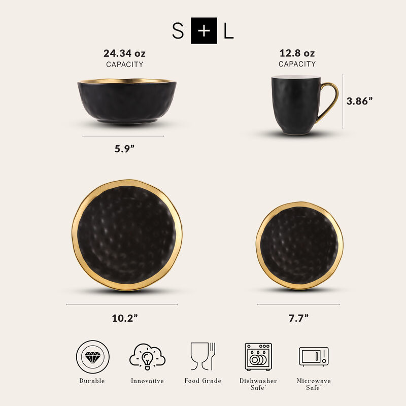 Stone Lain Florian Porcelain 32 Piece Dinnerware Set