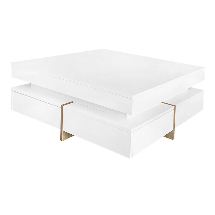 Merax High Gloss Coffee Table with 4 Drawers