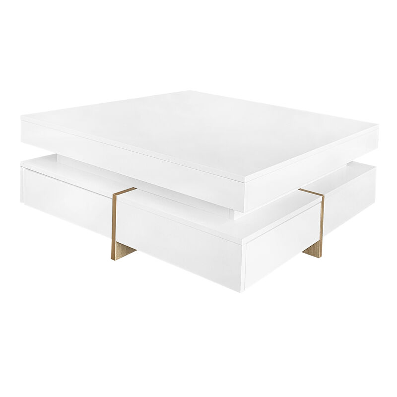 Merax High Gloss Coffee Table with 4 Drawers