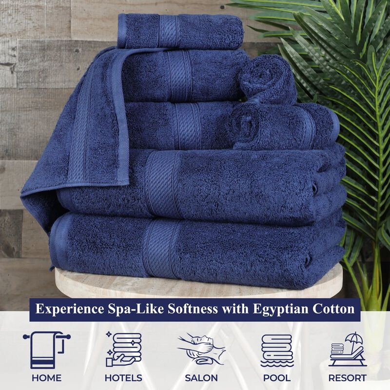 Egyptian Cotton Plush Bath Sheet Set of 2, Soft Absorbent Towels image number 4