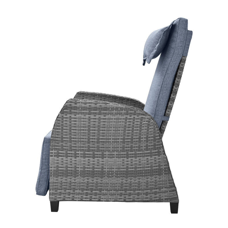 Whisen Outdoor Rattan Two-person Combination With Coffee Table, Adjustable, Suitable For Courtyard, Swimming Pool, Balcony - Beige