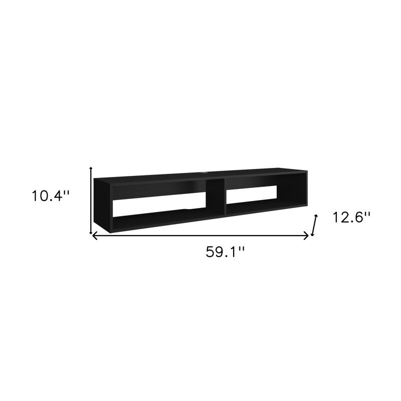 HomeRoots 59" Black Floating Mount TV Stand image number 3