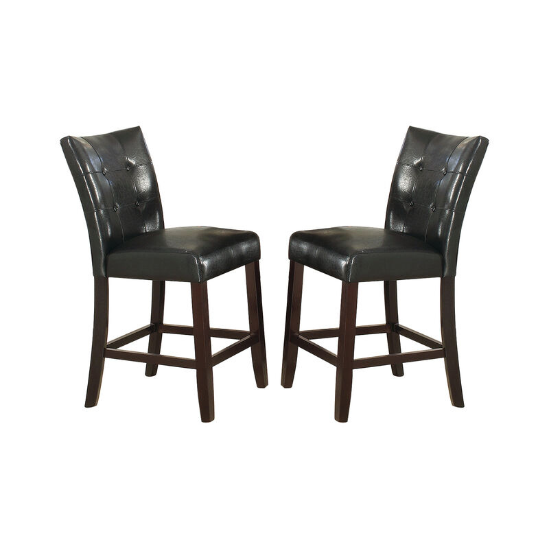 Streamdale Leather Upholstered High Dining Chair, Black(Set Of 2)
