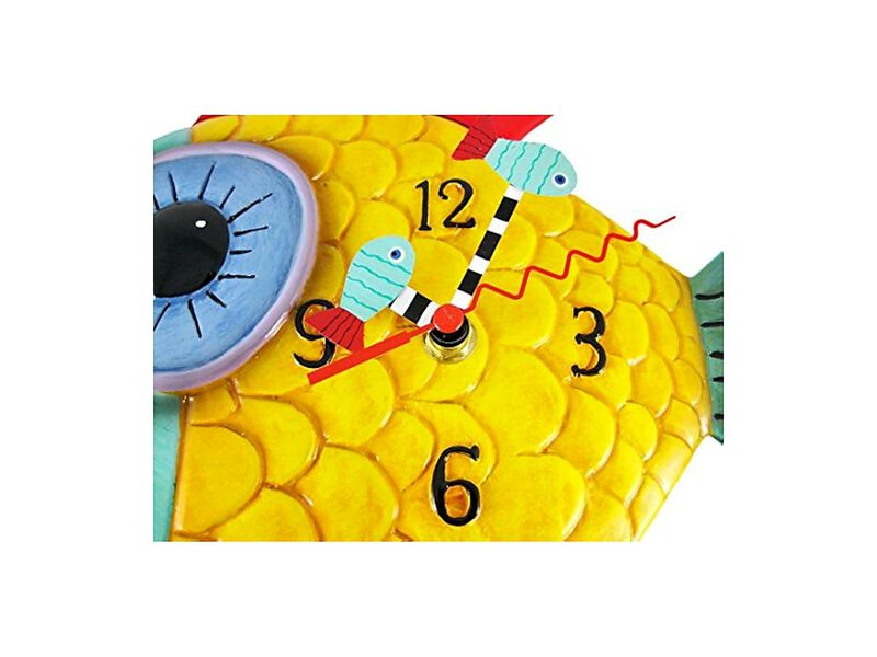 Wide Eyed Fishy Red Fin Fish Wall Clock 14 Inch Home Decor image number 2