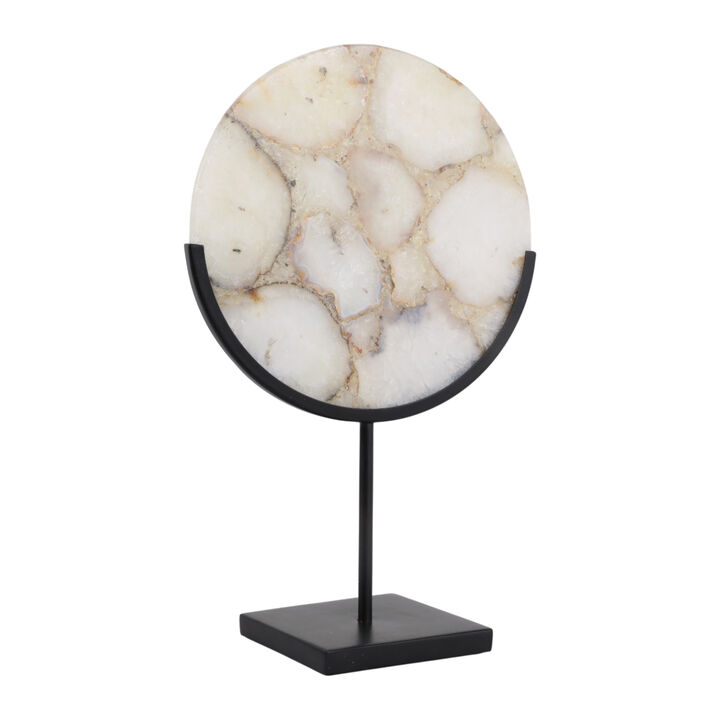 17x10" Agate Disc On Stand, Multi