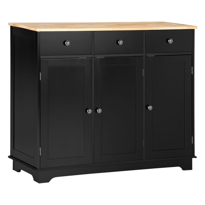 Wooden Kitchen Storage Island & Cabinet &ndash; Adjustable Shelves for Home Organization