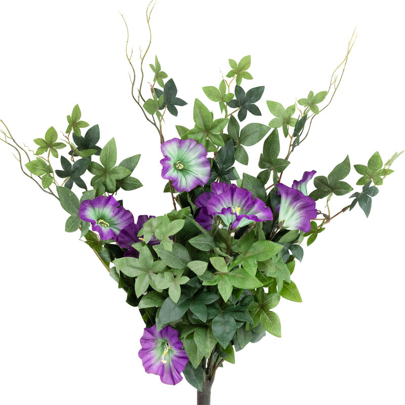 20" Purple Petunia UV Protected Artificial Hanging Floral Bush image number 3