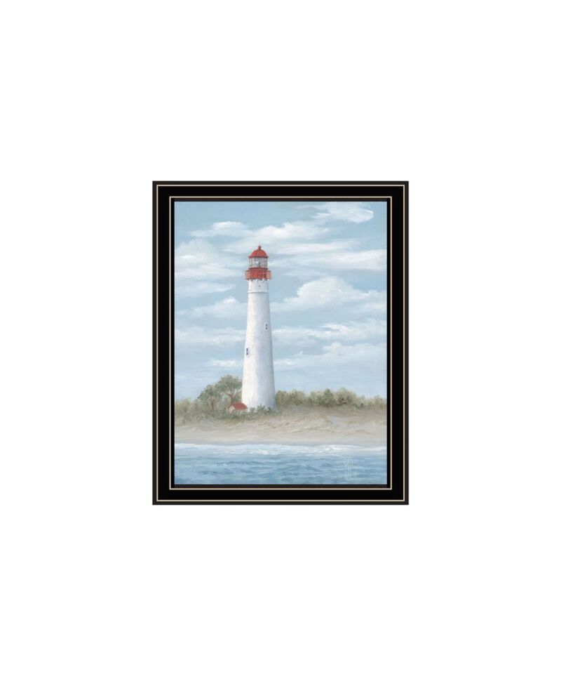 HomeRoots Set Of Two Cape May Lighthouse And Palm Trees Black Framed Wall Art image number 3
