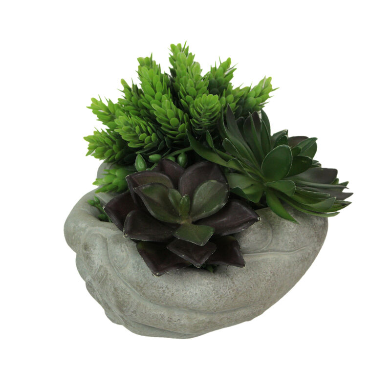 Cement Cupped Hands Wall-Mountable Planter & Birdfeeder image number 2