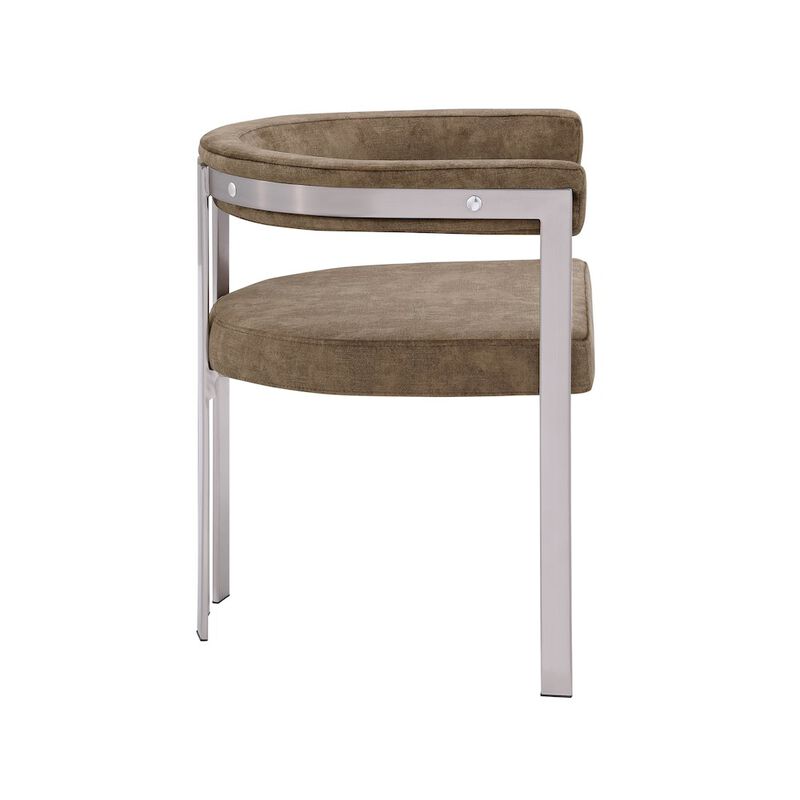 Meridian Furniture Marcello Brown Velvet Dining Chair, Set of 2