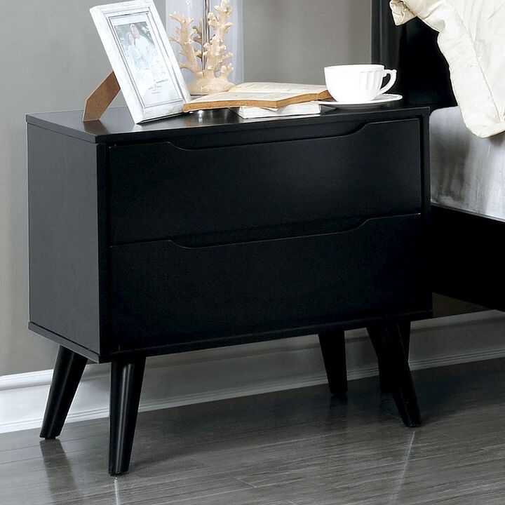 Simple Relax 24 H Nightstand with 2 Drawers in Black
