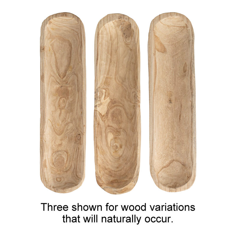 Oval Decorative Paulownia Wood Trug, Natural Finish image number 5