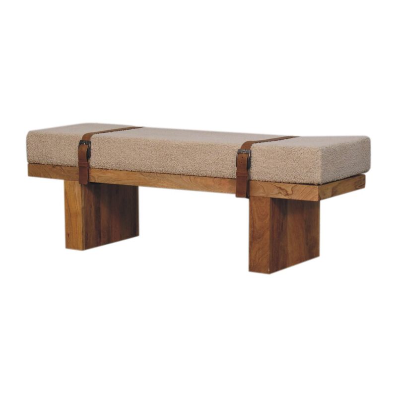 Artisan Furniture Solid Wood Belmont Cream Boucle Bench